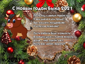 Управление ветеринарии Орловской области поздравляет с наступающим Новым годом быка